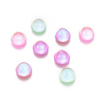 Transparent K9 Glass Cabochons, Flat Back, Half Round/Dome, Mixed Color, 6x3.5mm