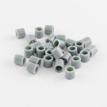 PE Fuse Beads, DIY Melty Beads, Tube, Gray, 5x5mm, Hole: 3mm, about 8000pcs/500g