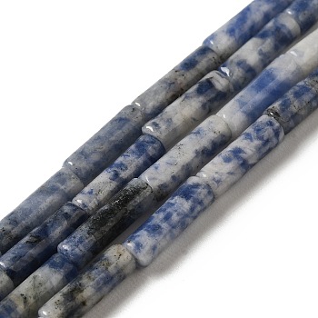 Natural Blue Spot Jasper Beads Strands, Column, 13.5~14x4~4.5mm, Hole: 1.2mm, about 28pcs/strand, 15.16''(38.5cm)