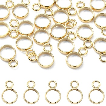 20Pcs 304 Stainless Steel Tube Bails, Loop Bails, Ring Shape, Real 18K Gold Plated, 8x5.5x1.5mm, Hole: 1.8mm