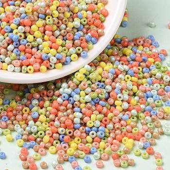 Opaque Colours Luster Glass Seed Beads, Round Hole, Round, Light Salmon, 1.8~2x1.3~1.5mm, Hole: 0.7mm, about 56250Pcs/pound