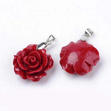 Dyed Synthetic Coral Pendants(CORA-S023-17)-2