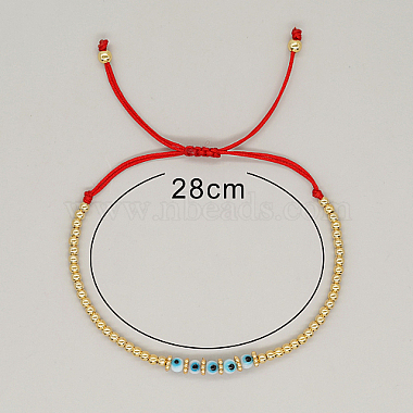 Adjustable Lampwork Evil Eye Braided Bead Bracelets(MJ9955-01)-2
