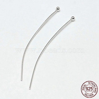 4cm Silver Sterling Silver Ball Head Pins