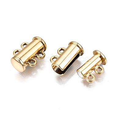 2-Strands Brass Magnetic Slide Lock Clasps(PALLOY-S140-01G)-2