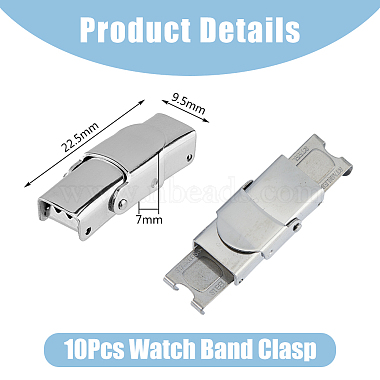 10Pcs 201 Stainless Steel Watch Band Clasps(STAS-DC0015-89)-2