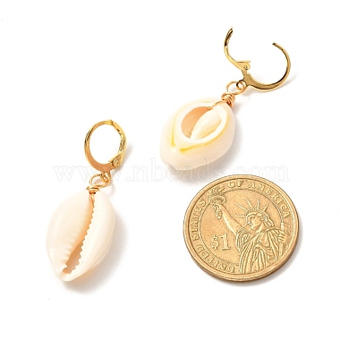 Natural Cowrie Shell Beads Dangle Earrings for Girl Women(EJEW-JE04641-01)-4