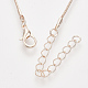 Brass Round Snake Chain Necklaces(X-MAK-T006-11A-RG)-2