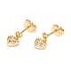 Cubic Zirconia Heart Dangle Stud Earrings(EJEW-I263-01G)-1
