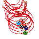 Adjustable Ethnic Red Woven Cord Glass Evil Eye Link Braided Bracelet Sets(HN8708)-1