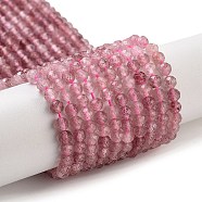 Natural Strawberry Quartz Beads Strands, Faceted, Round, 4mm, Hole: 0.9mm, about 105pcs/strand, 15.16''(38.5cm)(X-G-G140-A03-03)