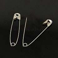 Iron Safety Pins, Platinum, 45x10x3mm, Pin: 0.8mm, about 500pcs/bag(NEED-D038-45mm)