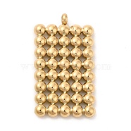 Ion Plating(IP) 304 Stainless Steel Pendants, Rectangle Charm, Golden, 27x15x2.8mm, Hole: 1.5mm(STAS-D084-05G)