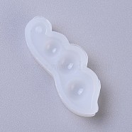 Pendant Silicone Molds, Resin Casting Molds, For UV Resin, Epoxy Resin Jewelry Making, Sweet Broad Pea, White, 45x17x9mm, Hole: 2mm(X-DIY-G010-34A)