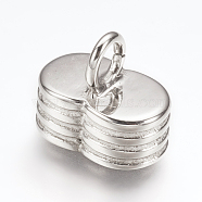 304 Stainless Steel Cord Ends, End Caps, Platinum, 11x13mm, Hole: 3mm, Inner: 5.5x10mm(STAS-F114-03P-B)