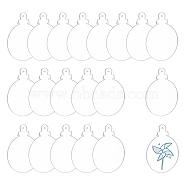 Transparent Acrylic Pendants, Flat Round, Clear, 94x72.5x3mm, Hole: 4.5mm(TACR-WH0004-02B)