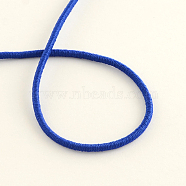 Elastic Cord, with Fibre Outside and Rubber Inside, Indigo, 2mm, about 109.36 yards(100m)/bundle(EC-R004-2.0mm-09)