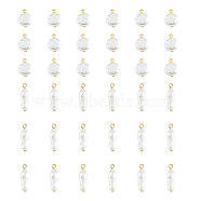 Acrylic Imitation Pearl Pendants, with Iron Findings, White, 18~29mm, Hole: 2.5~3mm, 40pcs/set(PALLOY-AB00214)