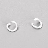 Baking Painted Metal Open Jump Rings, White, 8x1.2mm, Inner Diameter: 5.6mm, about 100pcs/bag(FIND-TAC0001-24D)