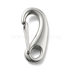 304 Stainless Steel Push Gate Snap Keychain Clasp Findings, Stainless Steel Color, 67x31x15mm, Hole: 13x10.5mm(STAS-B082-04B-P)