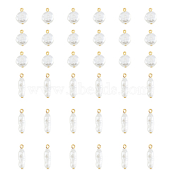 Acrylic Imitation Pearl Pendants, with Iron Findings, White, 18~29mm, Hole: 2.5~3mm, 40pcs/set(PALLOY-AB00214)