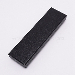 Kraft Paper Pen Box, with Sponge, Gift Packaging Boxes for Pen, Rectangle, Black, 18.3x5.3x2.5cm(CON-BC0006-62)