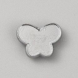 Alloy Slide Charms Cabochon Settings, Platinum, Butterfly, 13.5x17.5x4.5mm(FIND-WH20031-11C-P)