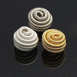 Brass Spring Beads, Coil Beads, Flat Round, Mixed Color, 10x7mm, hole: 2mm(X-KK-C3040-M)