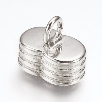304 Stainless Steel Cord Ends, End Caps, Platinum, 11x13mm, Hole: 3mm, Inner: 5.5x10mm