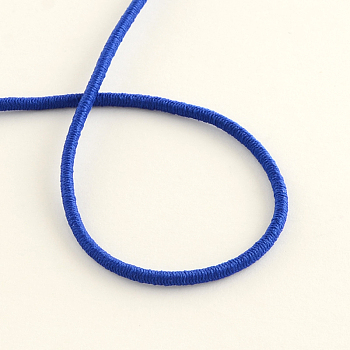 Elastic Cord, with Fibre Outside and Rubber Inside, Indigo, 2mm, about 109.36 yards(100m)/bundle