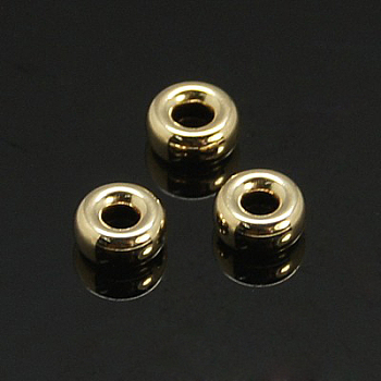 Yellow Gold Filled Beads Spacers, 1/20 14K Gold Filled, Cadmium Free & Nickel Free & Lead Free, Rondelle, 3x1.5mm, Hole: 1mm