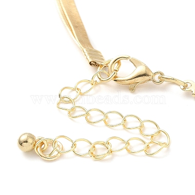 2Pcs 2 Styles Brass Flat Snake Chains Double Layer Necklaces Set(NJEW-P289-11G)-4