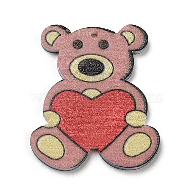 Light Coral Bear Acrylic Pendants