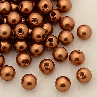 6mm Chocolate Round Acrylic Beads