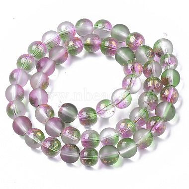 Frosted Spray Painted Glass Beads Strands(X-GLAA-N035-03C-C01)-2