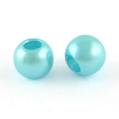 12mm DeepSkyBlue Rondelle ABS Plastic European Beads