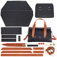 PU Leather DIY Purse Making Kits, with Alloy Findings, Black, 2.3x29.9x0.2cm, Hole: 3mm, 1pc/set(DIY-WH0304-169)