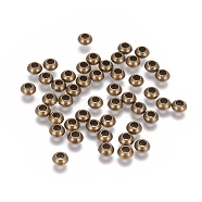 Tibetan Style Spacer Beads, Metal Alloy Beads, Lead Free & Nickel Free & Cadmium Free, Rondelle, Antique Bronze, Size: about 5.5mm in diameter, Hole: 2.8mm(X-MAB937-NF)