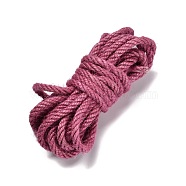 5M Round Twisted Jute Cord, Jute String, Jute Twine, for Jewelry Making, Cerise, 6mm, about 5.47 Yards(5m)/Skein(OCOR-XCP0002-53)