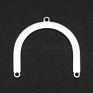 201 Stainless Steel Chandelier Components Links, Symmetrical Arc Shape, Laser Cut, Stainless Steel Color, 23x25x1mm, Hole: 1.4mm(STAS-N090-LA024)
