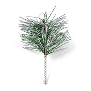 Christmas Theme Plastic Pine Picks Decor, with Iron Wire,  for Christmas Table Party Home Decor, Leaf, 88.5x60x55mm(DIY-Z034-02A)