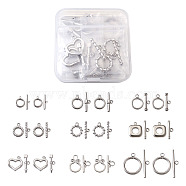 304 Stainless Steel Toggle Clasps, Mixed Shapes, Stainless Steel Color, 18sets/box(STAS-FW0001-05P)