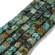 Natural African Turquoise(Jasper) Beads Strands, Cube, 4~5x4~5x4~5mm, Hole: 1mm, about 86pcs/strand, 15.16 inch(38.5cm)(G-F631-K24)