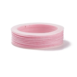 Braided Nylon Threads, Dyed, Knotting Cord, for Chinese Knotting, Crafts and Jewelry Making, Pink, 1.5mm, about 13.12 yards(12m)/roll(NWIR-E023-1.5mm-03)