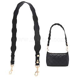 PU Imitation Leather Bag Straps, with Swivel Eye Bolt Snap Hooks, for Crossbody Bag, Black, 90.3x4x0.4cm(FIND-WH0135-32)