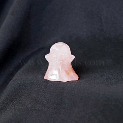 Halloween Natural Rose Quartz Home Display Decorations, Ghost, 25~30mm(G-PW0004-50D)