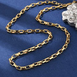 Brass Box Chain Necklaces for Women Men, Rack Plating, Long-Lasting Plated, Lead Free & Cadmium Free, Real 18K Gold Plated, 17.17 inch(43.6cm)(NJEW-F337-06G)