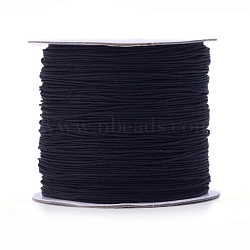 Nylon Thread, Nylon Jewelry Cord for Custom Woven Jewelry Making, Black, 0.6mm, about 142.16 yards(130m)/roll(NWIR-D055-0.6mm-01)
