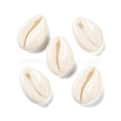 Ocean Theme Opaque Acrylic Pendants, Cowrie Shell Shape, White, 21.5x15x6.5mm, Hole: 2mm, about 462pc/500g(OACR-U004-09C)