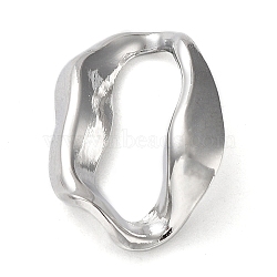 304 Stainless Steel Linking Rings, Irregular Oval Connector, Stainless Steel Color, 20.5x14.5x3mm, Inner Diameter: 16x5mm(STAS-M323-40P)